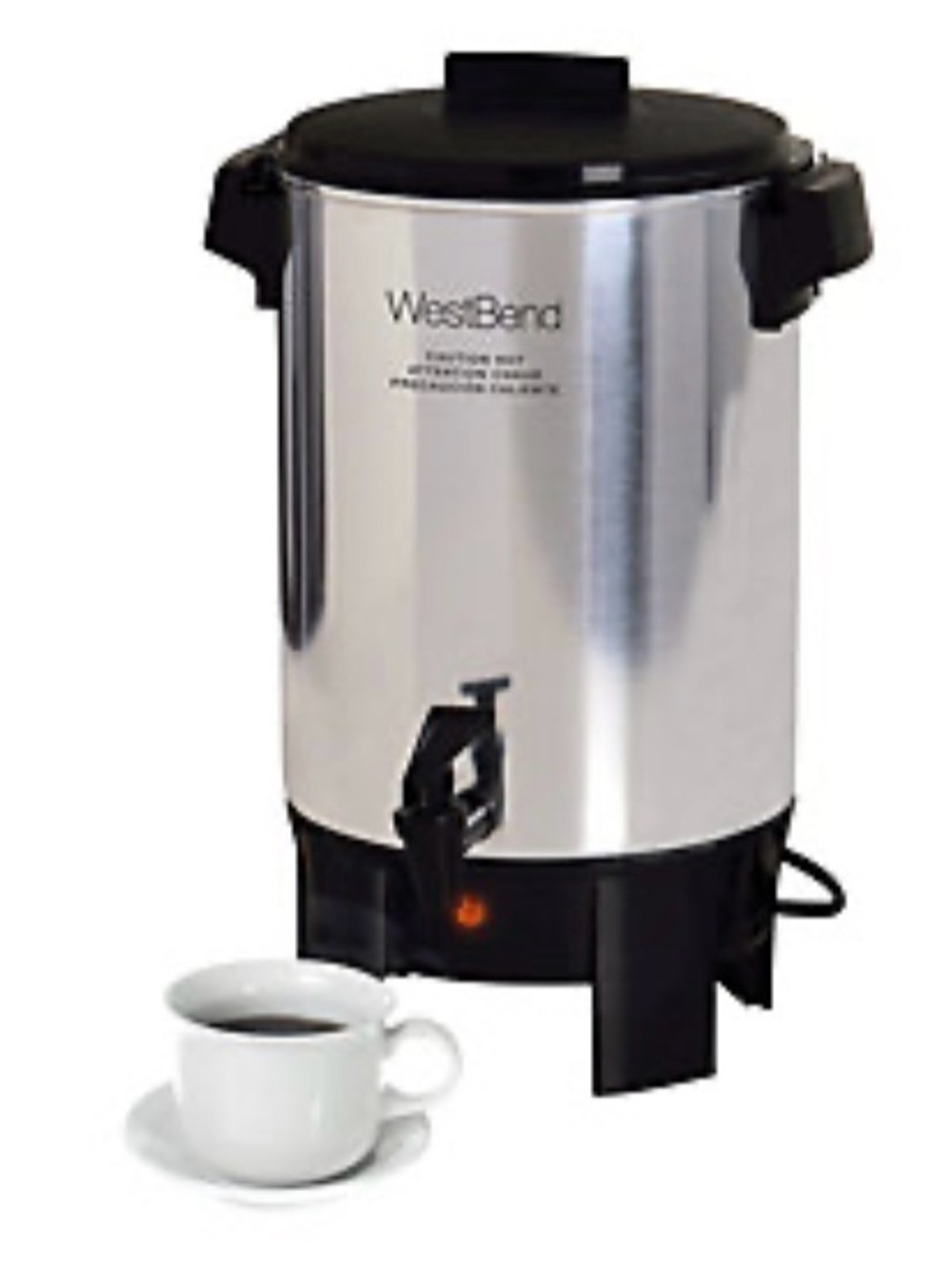 WestBend 30 cup Stainless Steel Coffee Urn with Black Lid